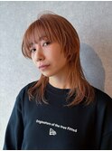 オレンジベージュ×ミディアムウルフ【本多身和子】