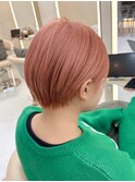 ピンクオレンジ♪マッシュショート