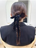 Say.ロングレイヤー結婚式ヘアセットフィッシュボーン表参道青山