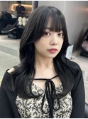 ブリーチなしレイヤーカット顔周り前髪韓国透明感カラー/横浜