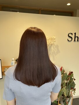 シー 浜松三方原店(She) 大人セミロング　カシスブラウンカラー