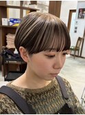 白髪ぼかしハイライト/デザインカラー/アンブレラカラーボブ