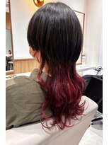 アビエブラン 若江岩田(abije blanc)&nbsp;チェリーレッド裾カラーウルフ【若江岩田】