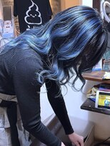 ブレイズヘアー(BLAZEhair) 【色落ちも綺麗】ブルーバレイヤージュ×ブリーチ2回