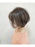 流行りの脱白髪染めショート(極細ハイライト)♪