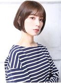 大人可愛い２０代３０代４０代小顔丸み前下がりショートボブb9