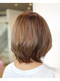 40代/50代/60代/ひし形/レイヤー/ボブ白髪ぼかし/グレー/大人