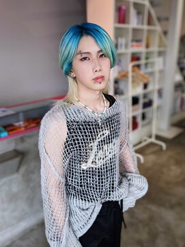 アンゼロ(UNZELO) トロピカルカラー：アイスブルー×ホワイトブロンド