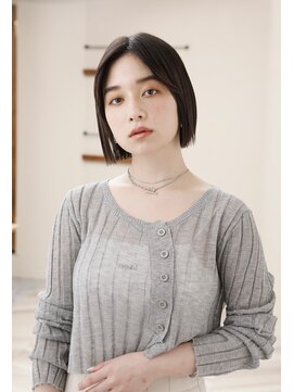 レイラバイアフロート 吉祥寺(Lila by afloat) センターパート/前髪なしボブ/黒髪ボブ/あごラインボブ/短めボブ