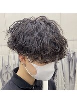 ウェーブ(WAVE)&nbsp;前下がりマッシュ×波巻きスパイラル/メンズパーマ/メンズカット