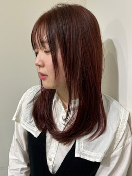 アイウィル(Ai WilL) レイヤーロング レッドブラウン 顔周りカット
