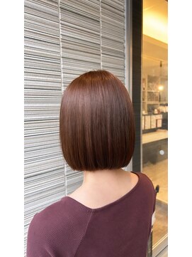 ネクストインバルサム 大和田店(NEXT in balsam) 切りっぱなしボブ/ブリーチなしベージュカラー