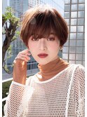 切りっぱなしボブエアリーロング美髪ピンクブラウン