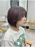 切りっぱなしボブ/ブルーブラック/ミニボブ/似合わせカット