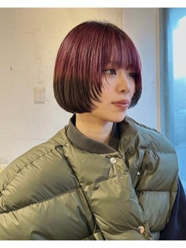 イロ(IRO) デザインカラーボブ　アンブレラカラー