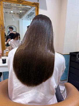 ロンドアベニール 北千住(Lond avenir) ブリーチなしチェリーブラウン髪質改善縮毛矯正酸性ストレート