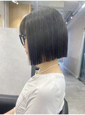 モードなミニボブアプリコットオレンジ/夏のヘアアレンジ/町田