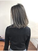 白髪ぼかし脱白髪染め似合わせミディアムレイヤー40代50代60代♪