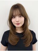 韓国ヘア　透明感カラー　2wayバング &nbsp;レイヤーカット &nbsp;&nbsp;顔周り