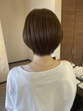 リュンヌ 門前仲町(lune) 切りっぱなしボブハイライトベージュカラーショートレイヤーロブ