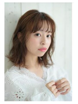 ソワン ドゥ ブレス 立花店(soin de brace) シースルーバングのセミディ/ココアベージュ