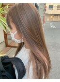 ベージュ/ピンクベージュ/インナーカラーピンク/20代30代