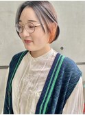 ショートボブ＋インナーオレンジ