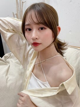ハニーシブヤ(HONEY shibuya) 大人可愛い20代30代小顔顔周りレイヤー×ラテベージュ