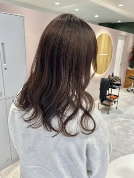 ブラン(blanc) フェミニン/波巻きウェーブ/ブリーチ無しカラー/ピンクブラウン