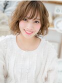 大人かわいい外国人風ハイライト波巻きボブc5上尾20代30代40代