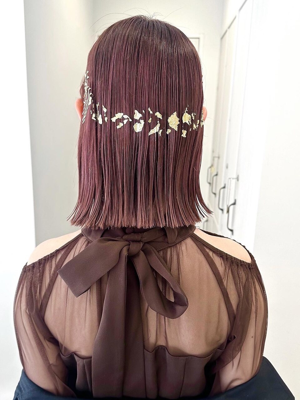 ヘアアレンジ セット 金箔 結婚式 切りっぱなしボブ：L204374106