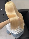 8766渋谷ブロンドホワイトアッシュ髪質改善ストレート韓国ヘア