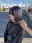 ラベンダーグレーカラー/ショートボブカット/タッセルボブ