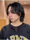 メンズロング　スパイラル　ニュアンスパーマ　グランジ