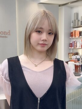 ロンド ブランシュ 錦糸町北口(Lond blanche) ミニウルフレイヤーカット顔周り前髪韓国ショートボブ/錦糸町