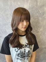 ザ ラブズ ラフズ ヘアー 本店(the loves laughs hair) ヘーゼルブラウンの抜け感セミロング/透明感カラー/ウェーブ
