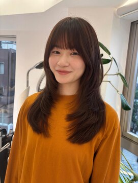 ビビディ バビディ ブー 河原町三条店(Bibbidi.bobbidi.boo) 顔周りレイヤー透明感ブリーチ無しダブルカラーベージュ