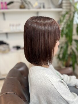 クッキー ヘアーアンドメイク(COOKIE Hair&Make) 【COOKIE】艶感ストレートボブ×ローライトブラウン