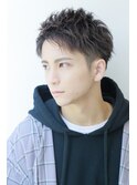 爽やか　アップバング　ツイストパーマ　メンズ　ビジネス