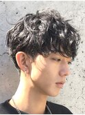 原宿無造作シャドウパーマラウンドマッシュカットツーブロック