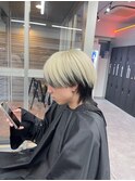 ハイライト/マッシュパーマ/ウルフ/アッシュブラック