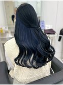 インナーカラーブルー/ブルーブラック/スモーキーブルージュ