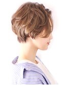 ひし形パーマショート／アッシュ／表参道／30代40代50代