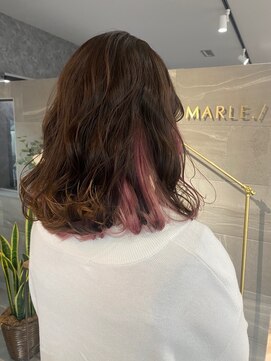 マーレ(MARLE./) ブラウン×ピンクインナーカラー