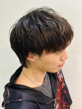 インタークロス 20代30代爽やかメンズフェザーマッシュナチュラルブラウン