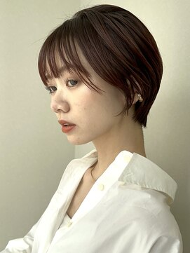 ノラ ギンザ(NORA GINZA) 丸みショートマッシュコンパクト黒髪ベージュショート前髪あり