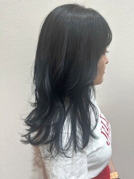 美容室ヒラトヤ 仙北店 20代30代40代ダークグレージュシースルーバングなみなみウェーブ