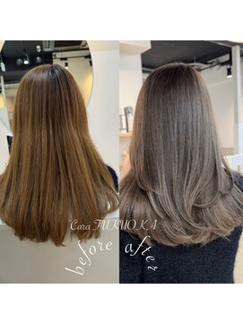 カラ フクオカ(Cara FUKUOKA) ミルクティーアッシュ《★髪質改善うる艶水素カラー＋カット★》