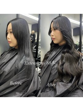 リアオオサカ テラス 梅田(Ria OSAKA terrace) ～黒髪　シールエクステ～ 【Ria 大阪梅田】