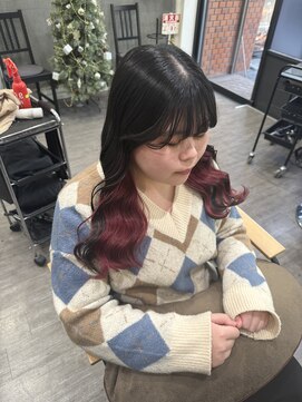 ココット 京橋店(cocotte) 艶髪インナーワインレッドカラー